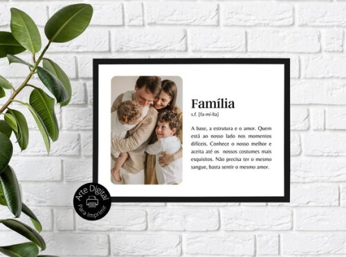 Arte Digital Quadro Família Personalizado Presente