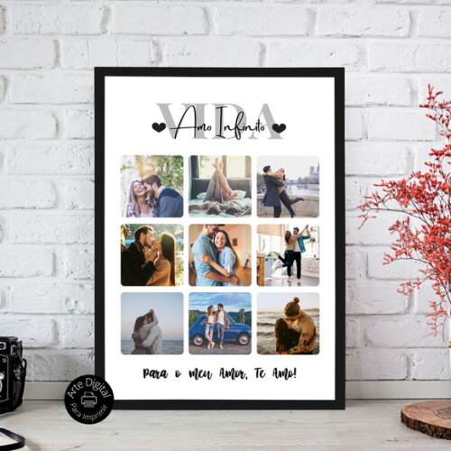 Arte Digital Quadro Namorados Personalizado Casal Presente