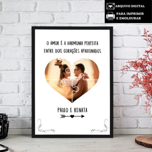 Arte Digital Quadro Personalizado Aniversário De Namoro