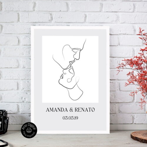 Arte Digital Quadro Personalizado Aniversário De Namoro