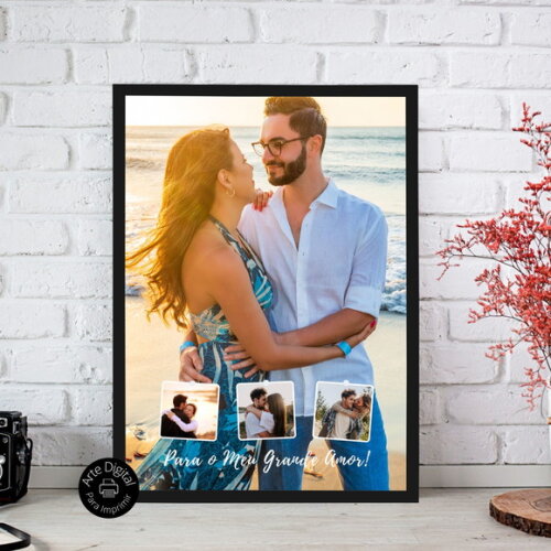 Arte Digital Quadro Personalizado Aniversário De Namoro Foto