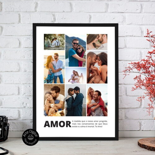 Arte Digital Quadro Personalizado Aniversário De Namoro Foto