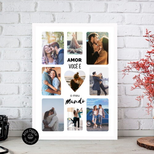 Arte Digital Quadro Personalizado Aniversário De Namoro Foto