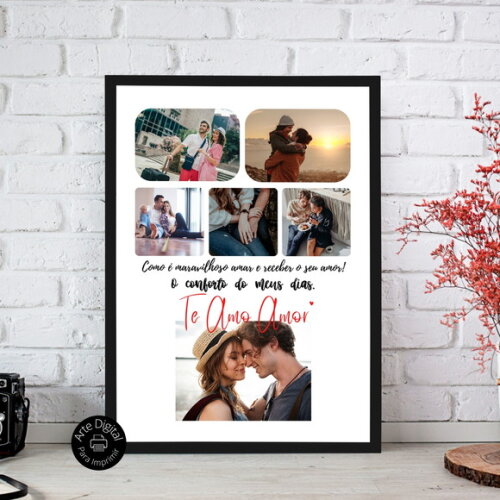 Arte Digital Quadro Personalizado Aniversário De Namoro Foto