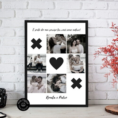 Arte Digital Quadro Personalizado Aniversário De Namoro Foto