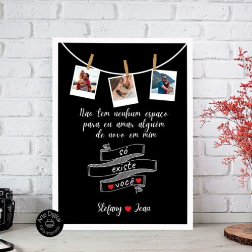 Arte Digital Quadro Personalizado Aniversário De Namoro Foto
