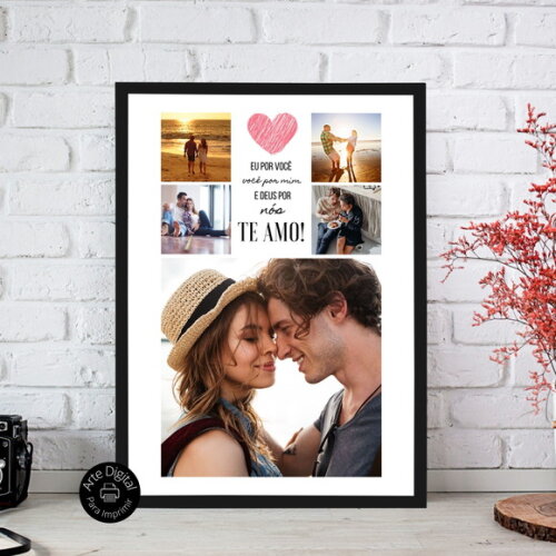 Arte Digital Quadro Personalizado Aniversário De Namoro Foto