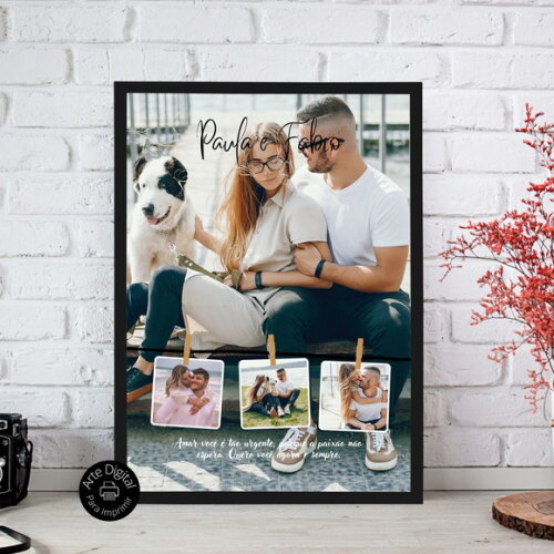 Arte Digital Quadro Personalizado Aniversário De Namoro Foto