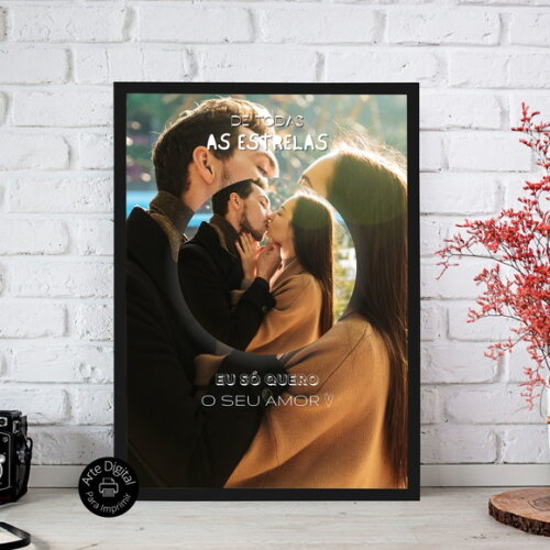 Arte Digital Quadro Personalizado Aniversário De Namoro Foto