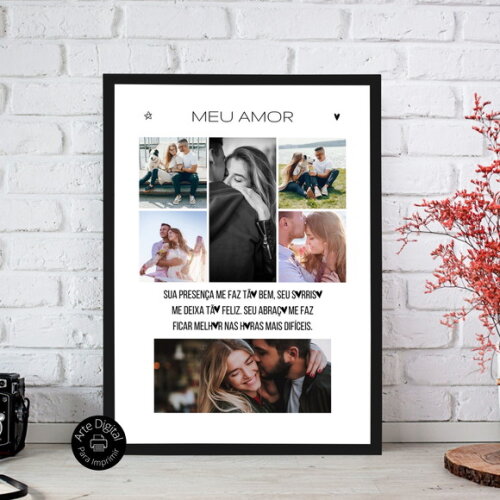 Arte Digital Quadro Personalizado Aniversário De Namoro Foto