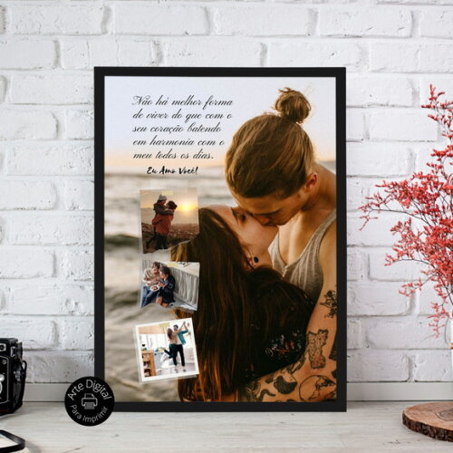 Arte Digital Quadro Personalizado Aniversário De Namoro Foto