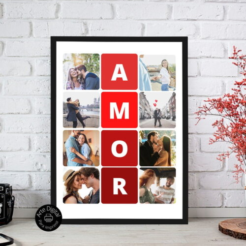 Arte Digital Quadro Personalizado Aniversário De Namoro Foto