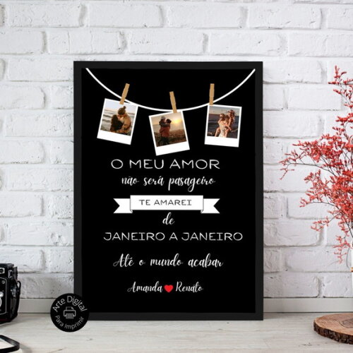 Arte Digital Quadro Personalizado Aniversário De Namoro Foto