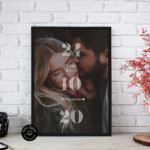 Arte Digital Quadro Personalizado Aniversário De Namoro Foto