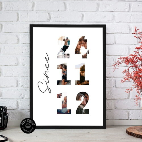 Arte Digital Quadro Personalizado Aniversário De Namoro Foto
