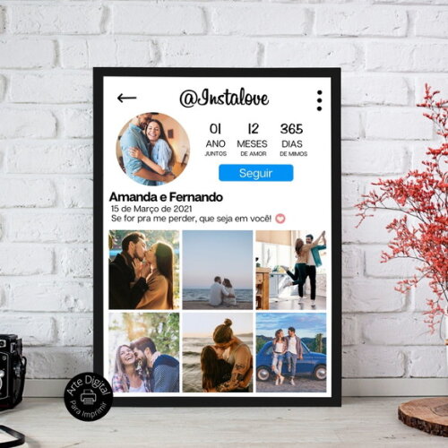 Arte Digital Quadro Personalizado Aniversário De Namoro Foto