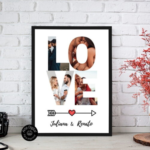 Arte Digital Quadro Personalizado Aniversário De Namoro Foto