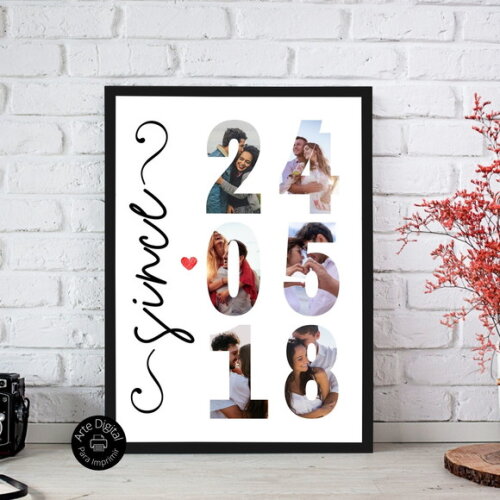 Arte Digital Quadro Personalizado Aniversário De Namoro Foto