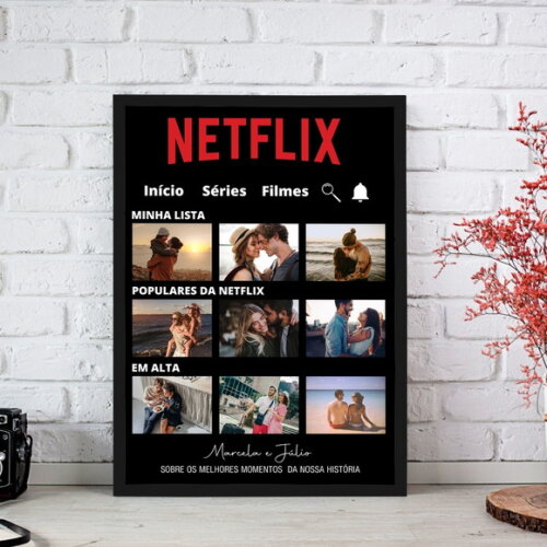 Arte Digital Quadro Personalizado Casal Netflix Namorados