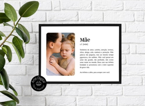 Arte Digital Quadro Personalizado Mãe Presente Dia Das Mães