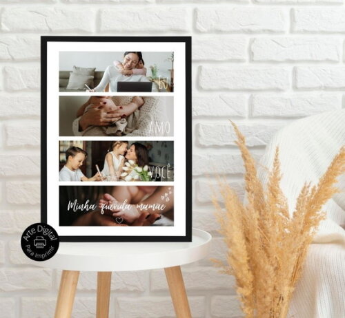 Arte Digital Quadro Personalizado Mãe Presente Dia Das Mães