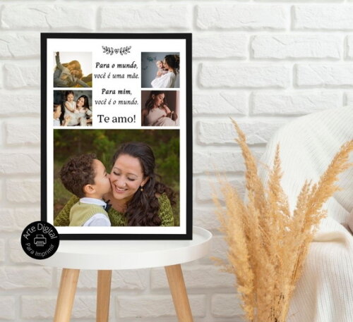 Arte Digital Quadro Personalizado Mãe Presente Dia Das Mães