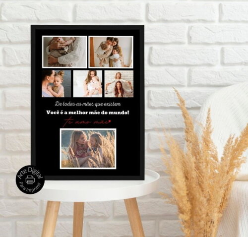 Arte Digital Quadro Personalizado Mãe Presente Dia Das Mães