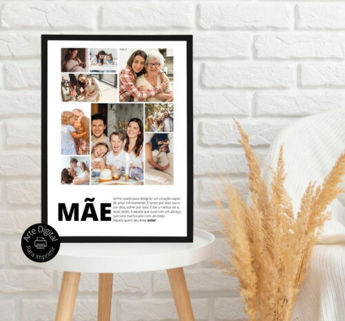 Arte Digital Quadro Personalizado Mãe Presente Dia Das Mães