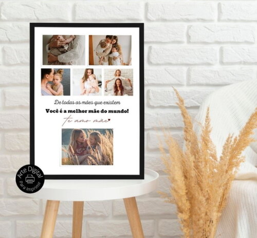 Arte Digital Quadro Personalizado Mãe Presente Dia Das Mães