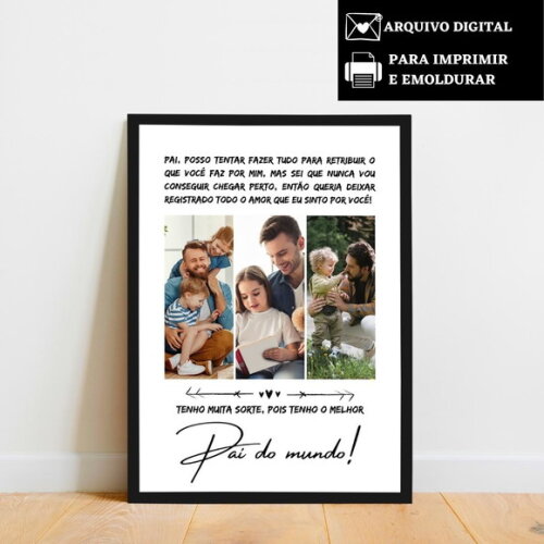 Arte Digital Quadro Personalizado Pai Presente Dia Dos Pais