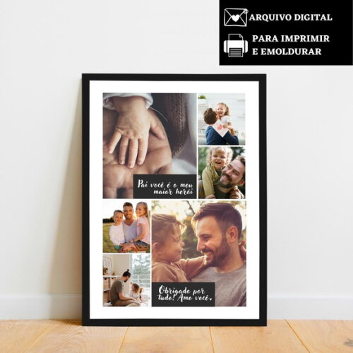 Arte Digital Quadro Personalizado Pai Presente Dia Dos Pais