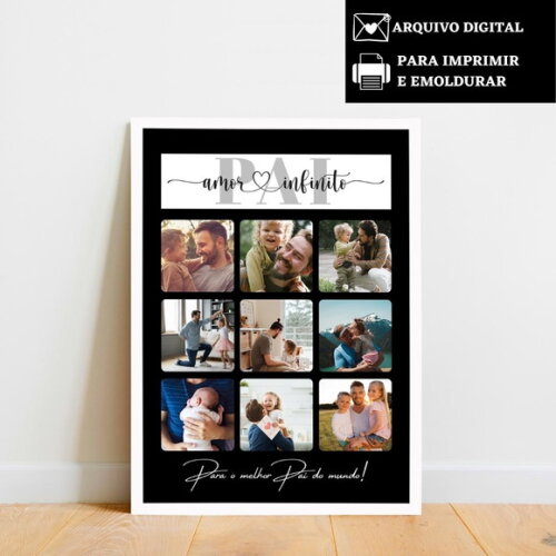 Arte Digital Quadro Personalizado Pai Presente Dia Dos Pais