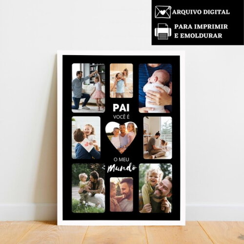 Arte Digital Quadro Personalizado Pai Presente Dia Dos Pais