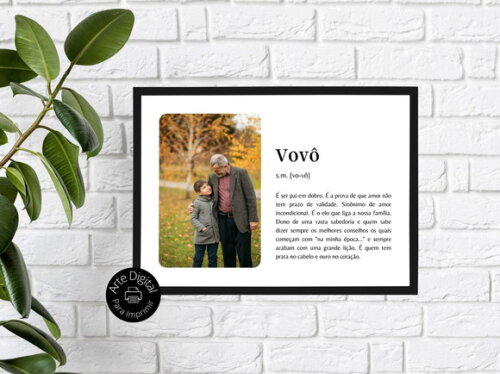 Arte Digital Quadro Vovô Personalizado Presente Vô