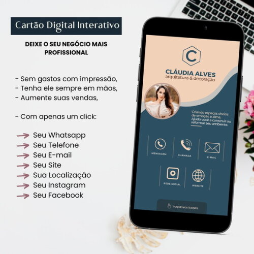 Cartão Digital Interativo de Visita Virtual Arquiteta