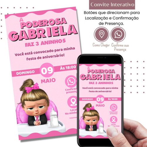 Convite a Poderosa Chefinha Digital Interativo Virtual