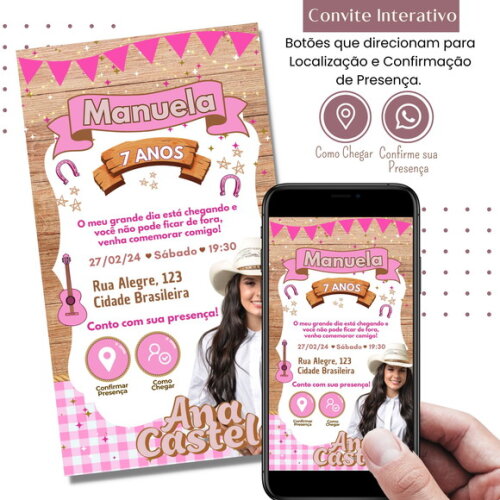 Convite Ana Castela Boiadeira Digital Interativo Virtual