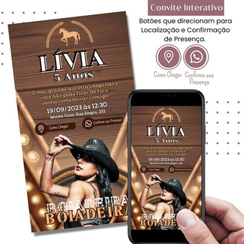Convite Ana Castela Boiadeira Digital Interativo Virtual