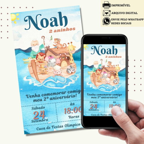 Convite Arca de Noé Digital Virtual