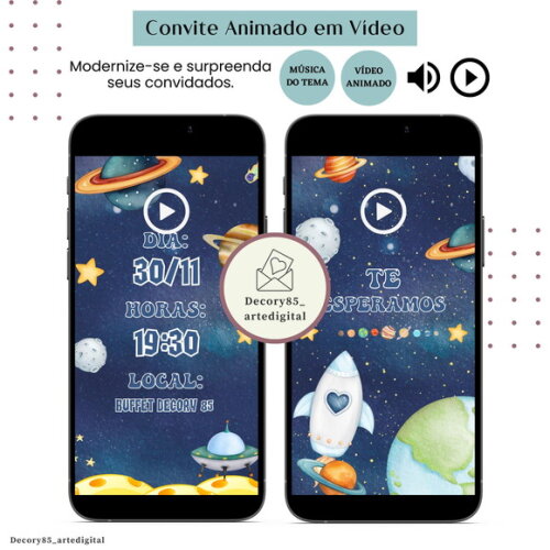 Convite Astronauta Vídeo Animado Música Digital