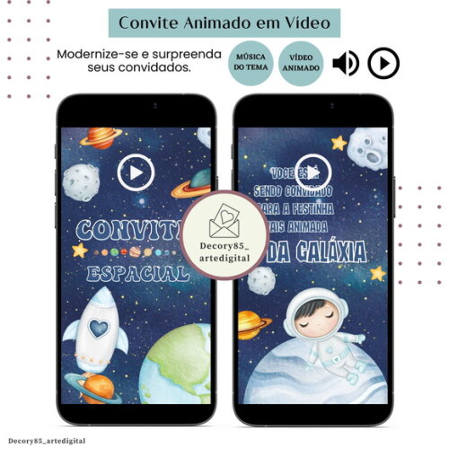 Convite Astronauta Vídeo Animado Música Digital
