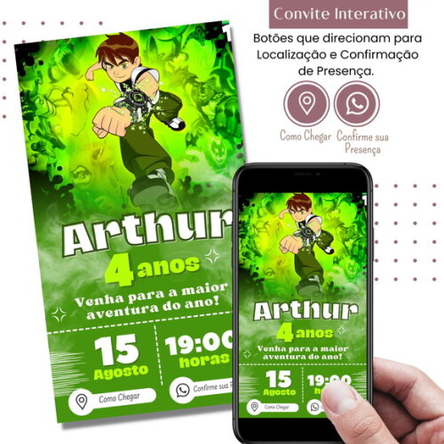 Convite Ben 10 Digital Interativo Virtual