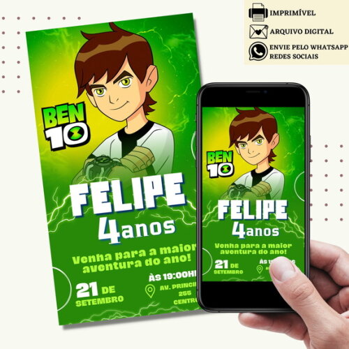 Convite Ben 10 Digital Virtual