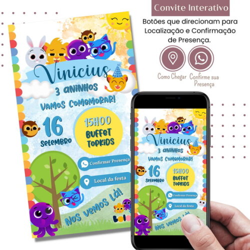 Convite Bolofofos Digital Interativo Virtual