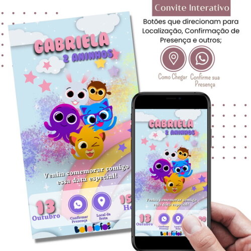 Convite Bolofofos Digital Interativo Virtual