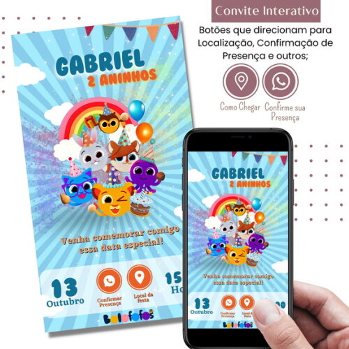 Convite Bolofofos Digital Interativo Virtual