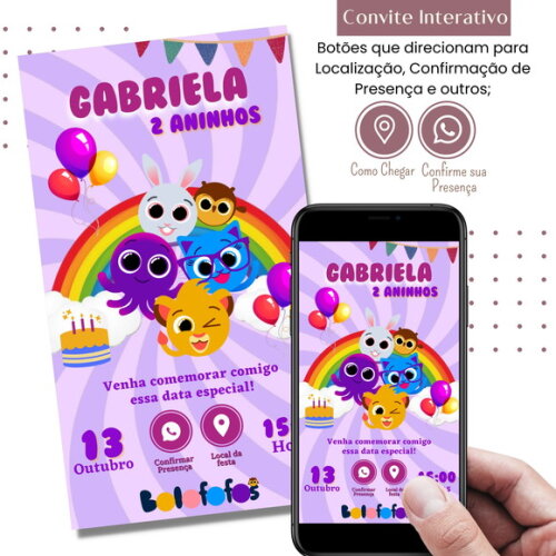 Convite Bolofofos Digital Interativo Virtual