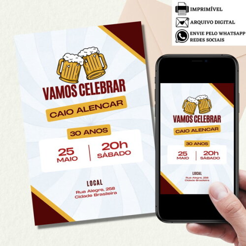 Convite Boteco Cerveja Bar Tardezinha Digital Virtual