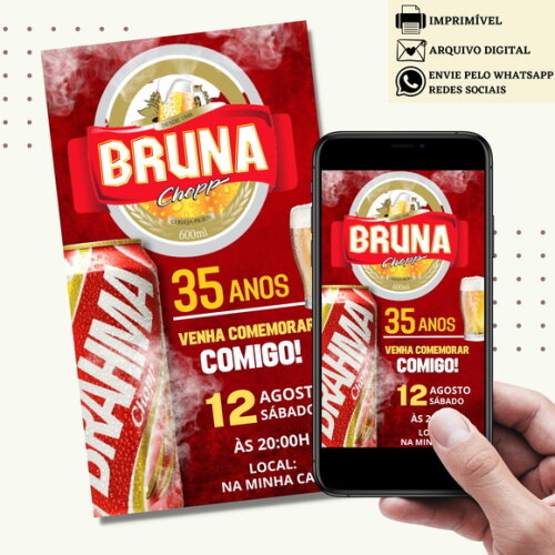 Convite Boteco Cerveja Brahma Digital Virtual