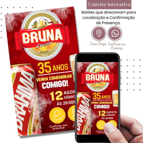 Convite Boteco Cerveja Brahma Digital Interativo Virtual